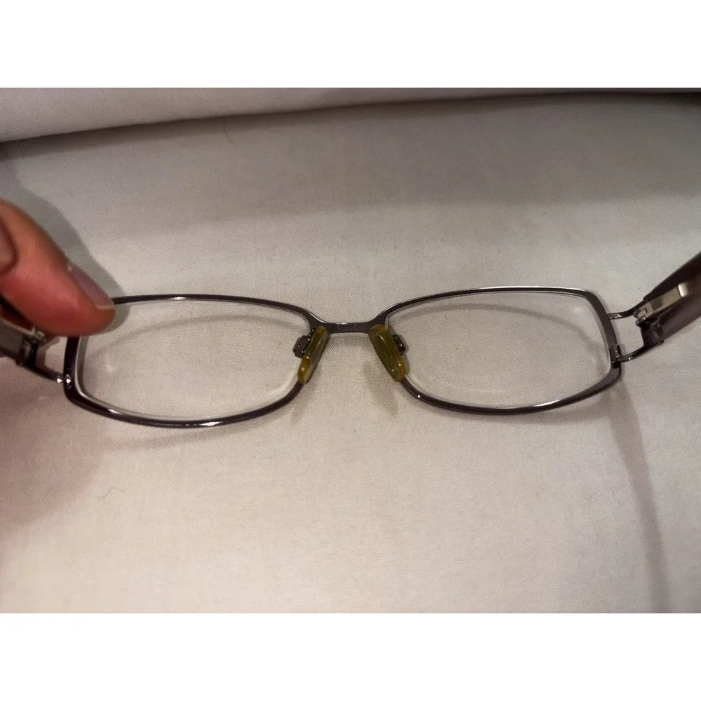 Donna Karen Silver Metal Rectangular Glasses Italy DK 3529 1035 51 16 130 Purple